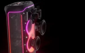 Interior JBL PartyBox Ultimate cu două subwoofere de 9 inch