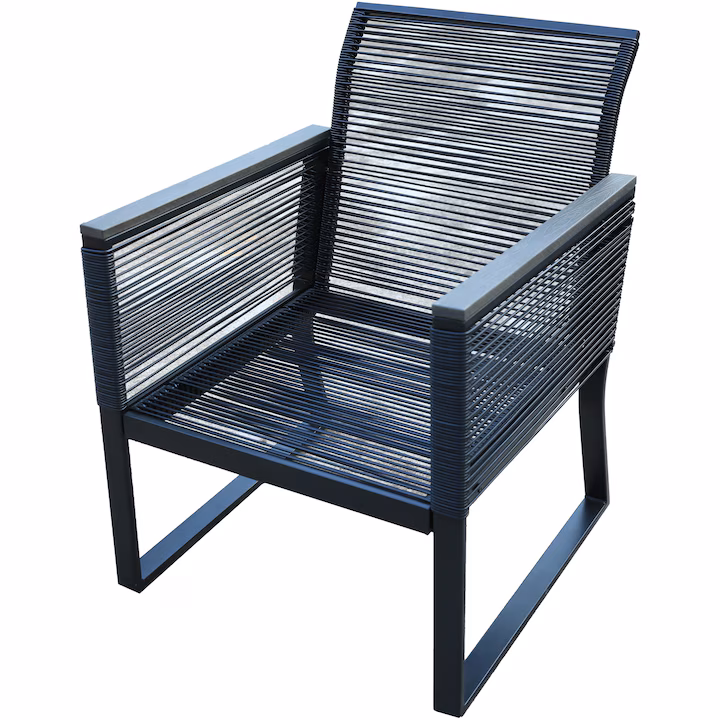 Set mobilier grădină Kring Cocco negru bleumarin cu masă canapea și două fotolii - imagine 3