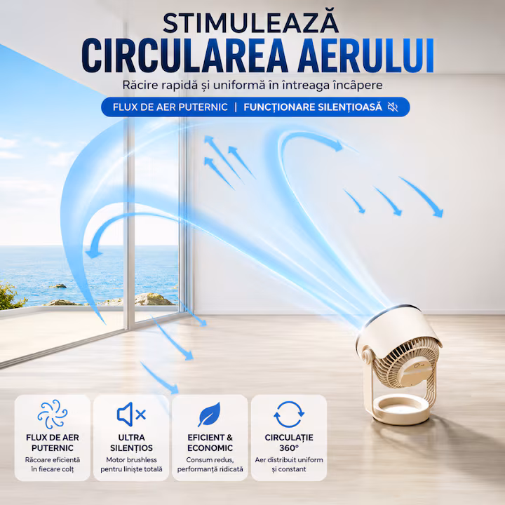 Ventilator portabil de birou Freezy Air AeroCool Pro alb - imagine 4