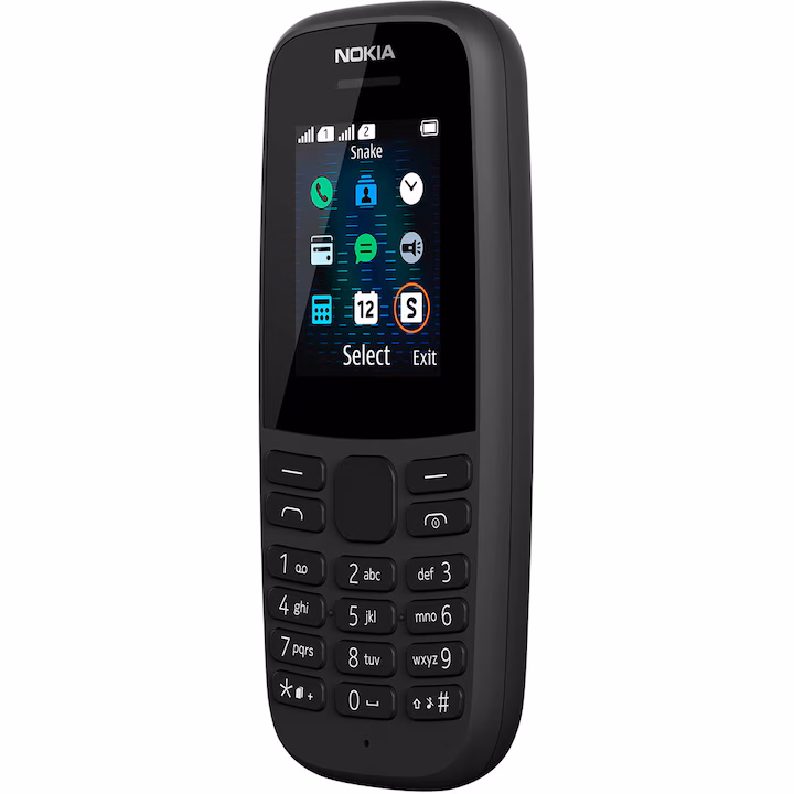 Telefon Nokia 105 2019 Dual SIM negru cu butoane pentru persoane in varsta - imagine 4