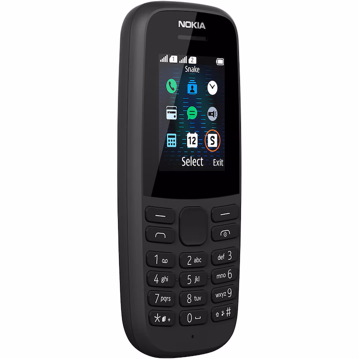 Telefon Nokia 105 2019 Dual SIM negru cu butoane pentru persoane in varsta - imagine 3